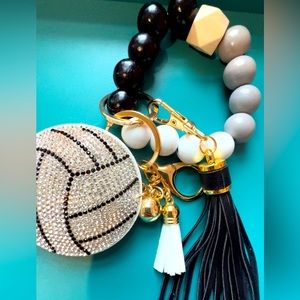Cute Sports Beaded Bracelet Keychain